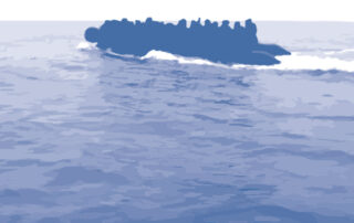 Artist's impression of a small boat.